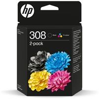 HP 308 2-Pack Tri-color/Black Original Ink Cartridge (120 / 160 pages)