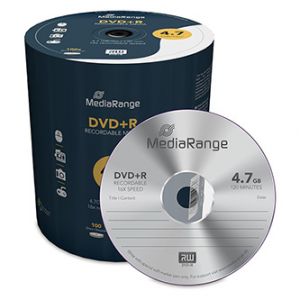 MediaRange DVD+R, mr443, 4.7GB, 16x, spindle, 100-pack, bez možnosti potisku, 12cm, pro ar