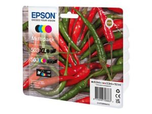 Epson 503/503 XL Multipack - 4-balení - kapacita XL (černá) + Standardní - černá, žlutá, a