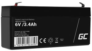 Green Cell AGM VRLA 6V 3.4Ah maintenance-free battery for the alarm system, cash register,