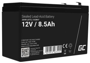 Green Cell AGM VRLA 12V 8.5Ah maintenance-free battery for the alarm system, cash register
