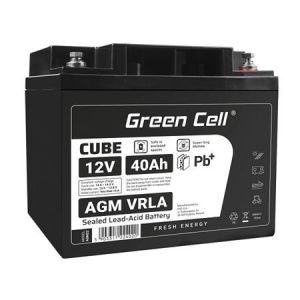 Green Cell CUBE AGM IP54 12V 40Ah VRLA Battery Gel deep cycle scooter mower boat barge mow