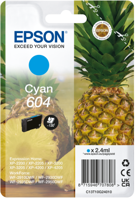 Epson 604 - 2.4 ml - azurová - originální - blistr - inkoustová cartridge