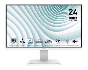 MSI monitor PRO MP243XW, 23,8" IPS/1920 x 1080 FHD/100Hz/1ms/DP/HDMI/bílá