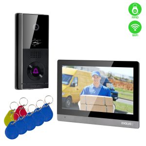 EVOLVEO DoorPhone AHD10, Sada domácího WiFi videotelefonu s ovládáním dveří a RFID, černo 