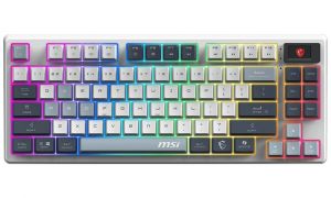 MSI herní klávesnice FORGE GK600 TKL Sky/ bezdrátová 2,4GHz+BT/ mechanická/ RGB/ USB-C/ di