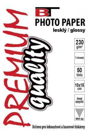 BT fotopapír lesklý 10x15 - 230g (50listů)