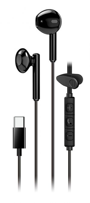 Genius HS-M366 sluchátka s mikrofonem, černá, 360&deg;rotační klip, USB Type-C
