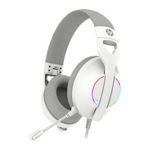 HP DHE-8003U sluchátka s mikrofonem, drátová, bílá, 7.1 surround (virtuálně), podsvícená,