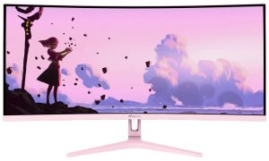 AROZZI NOVA herní monitor 34" 34T2K165 Pink/ LED/ 3440x1440/ 165Hz/ VA/ 4000:1/ 1ms/ 2xHDM