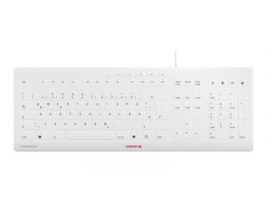 CHERRY STREAM - Klávesnice - USB - nemecká - klávesový spínac: CHERRY SX - belave šedá