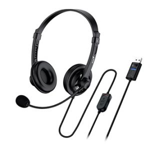 Genius HS-230U sluchátka s mikrofonem, drátová, černá, USB