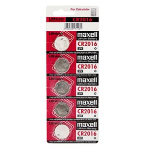 Baterie jednorázová lithiová, knoflíková, CR2016, 3V, Maxell, blistr, 5-pack
