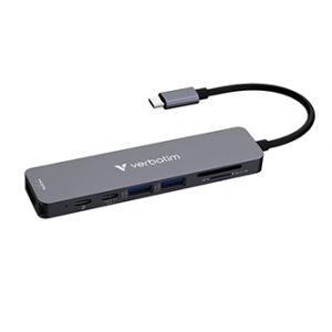 USB-C víceportový rozbočovač Essentials 7-port, 32158, šedý, délka kabelu 18cm, Verbatim, 