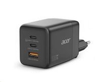 ACER Adaptér 100W GaN charger, 3porty: 2x USB-C + 1x USB-A ports, EU a UK zástrčka, textil