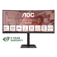 AOC MT 34" CU34E4CV - 3440x1440,VA,120Hz,HDR10,2xHDMI,DP,USBhub,USB-C,RJ45,repro,Zakřivený