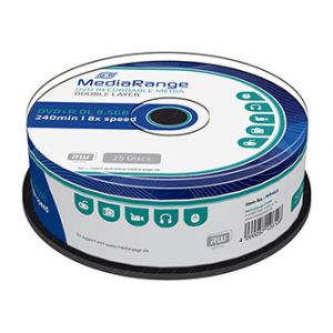 Mediarange DVD+R, MR469, 8.5GB, 8x, cake box, 25-pack, bez možnosti potisku, 12cm, Double 