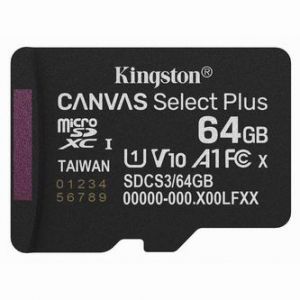 Kingston paměťová karta Canvas Select Plus, 64GB, micro SD, SDCS3/64GBSP, UHS-I U1 (Class 