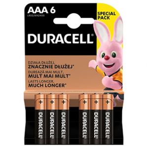Duracell Jednorázová alkalická baterie AAA, 6-pack