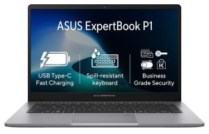 ASUS ExpertBook P1 - i7-13620H/16GB/1TB SSD/15,6"/FHD/IPS/2y PUR/Win 11 Pro/šedá