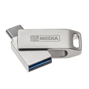 MyMedia MyDual USB 3.2 Gen 1, 64GB, 69270, stříbrný, 69270, USB A / USB C, s otočnou krytk