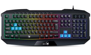 GENIUS GX GAMING Scorpion K215/ Herní drátová klávesnice/ podsvícená/ USB/ Copilot/ černá/