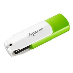 Apacer USB flash disk, USB 2.0, 16GB, AH335, zelený, AP16GAH335G-1, USB A, s otočnou krytk