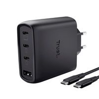 TRUST GaN Nabíječka MAXO 65W, 3xUSB-C,1xUSB-A, černá