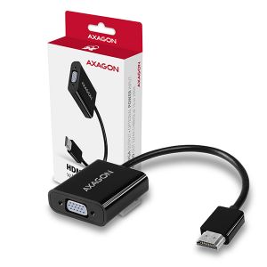 AXAGON RVH-VGAN, HDMI -> VGA redukce / adaptér, FullHD, audio výstup, micro USB nap. konek