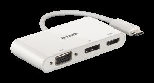 D-Link 3-in-1 USB-C to HDMI/VGA/DisplayPort Adapter