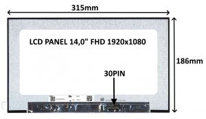 LCD PANEL 14,0" FHD 1920x1080 30PIN MATNÝ IPS / BEZ ÚCHYTŮ