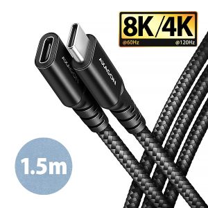 AXAGON BUCM32-CF15AB prodlužovací kabel USB-C (M) <-> USB-C (F), 1.5m, USB 20Gbps, PD 240W