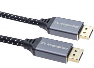 PremiumCord DisplayPort 1.4 přípojný kabel pro rozlišení 8K, kovové a zlacené konektory, 5