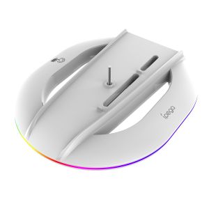 iPega P5S035SA Vertikální Stojan (2xUSB-A) s RGB pro PS5 Slim/PS5 Pro White