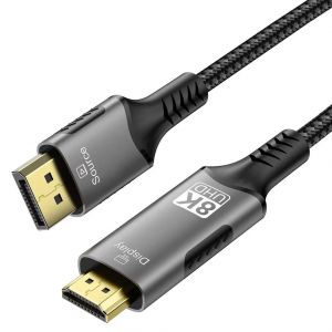 PremiumCord DisplayPort 1.4 na HDMI2.1 kabel pro rozlišení 8K@60Hz,4K@144Hz, 2m