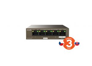 Tenda TEG1105PD PoE PD Gigabit switch, 1x PoE IN, 4x PoE OUT 802.3af, 5x 1 Gb/s, max. 30W,