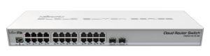 MikroTik CRS326-24G-2S+RM, 800MHz CPU, 512MB, 24xGLAN, 2xSFP+cage, ROS L5, PSU,1U Rackmoun