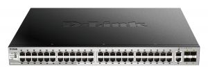 D-Link DGS-3130-54PS L3 Stck. Mng. PoE switch, 48x GbE PoE+, 2x 10G RJ-45, 4x 10G SFP+, Po