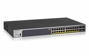 NETGEAR 24-Port Gigabit PoE+ (380W) SmartManaged Pro Switch with 4 SFP Ports