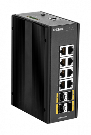 D-Link DIS-300G-12SW Industrial Gigabit Managed Switch with SFP slots