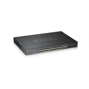 Zyxel GS1920-24HPv2, 28 Port Smart Managed PoE Switch 24x Gigabit Copper PoE and 4x Gigabi