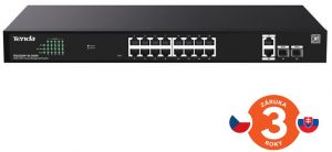 Tenda TEG2220P-16-250W Gigabit Websmart L2 Cloud PoE+ Switch 230W, 16x1Gb/s PoE+, 2xRJ45, 