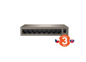 Tenda TEG1008M 8-port Gigabit Switch, 8x 10/100/1000 Mb/s, Fanless, MAC 4K, napájení AC/DC