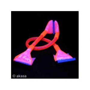 IDE kabel ATA 133, červený, UV reaktivní, 60cm, Akasa, DOPRODEJ