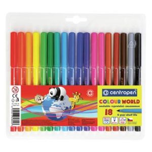 Centropen, popisovač 7550, color, 18ks, 1mm, válcový hrot odolný proti zatlačení