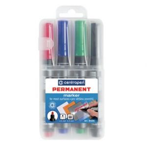 Centropen, popisovač 8566, color, 4ks, 2,5mm, alkoholová báze
