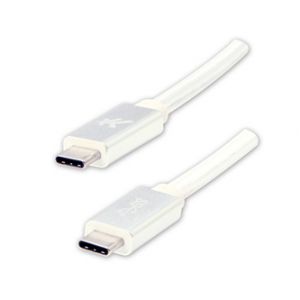 Kabel USB (3.2 gen 1), USB C M- USB C M, 1m, 5 Gb/s, 5V/3A, bílý, Logo, box, nylonové ople