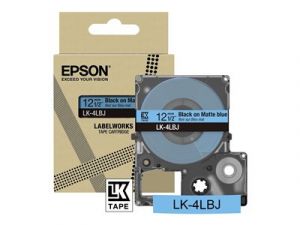 Epson LabelWorks LK-4LBJ - Černá na matné modré - Role (1,2 cm x 8 m) 1 kazeta/y závěsný b
