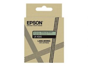 Epson LabelWorks LK-4GAS - Šedá na zelené - Role (1,2 cm x 8 m) 1 kazeta/y závěsný box - p
