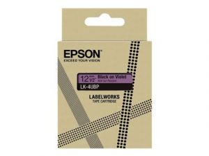 Epson LabelWorks LK-4UBP - Černá na fialkové - Role (1,2 cm x 8 m) 1 kazeta/y závěsný box